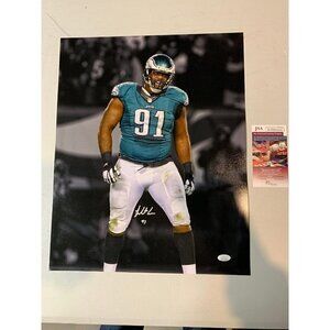 Fletcher Cox Autograph Signed Philadelphia Eagles 16x20 Spotlight Photo JSA